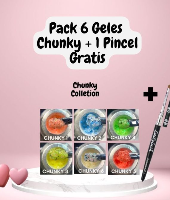 Pack 6 Geles  Chunky + 1 Pincel Gratis