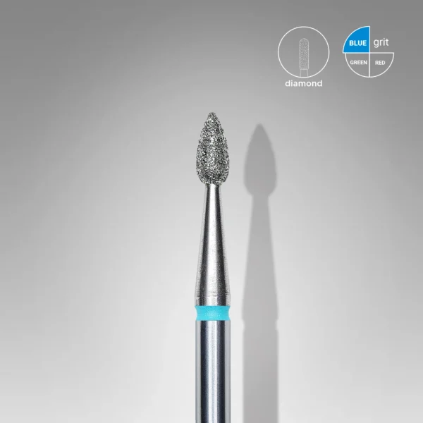 Fresa STALEKS de diamante con forma de gota, grano azul 2.3 mm