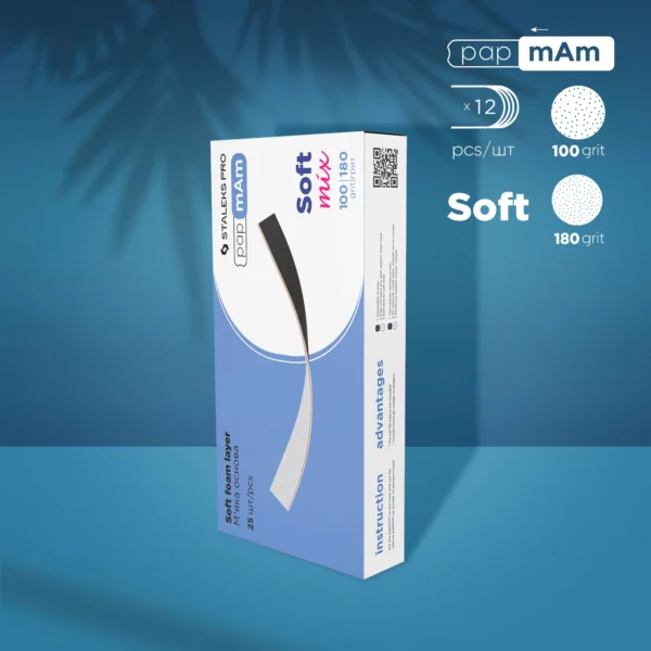 Limas desechables de doble cara papmAm Mix EXPERT Staleks (capa de espuma suave) (25 uds)