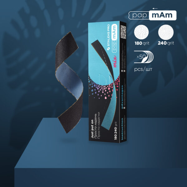 Fundas desechables de doble cara papmAm Mix Staleks para lima de uñas recta (50 ud) - Image 3