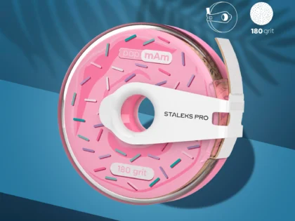 Donut de Funda Abrasiva Desechable Blanca EXPERT En Estuche De Plástico STALEKS PRO
