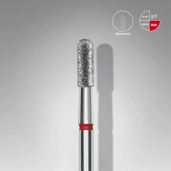 Fresa diamante cilíndrica redondeada roja EXPERT, DIAM. 2,3 mm / parte activa de 6,5 mm