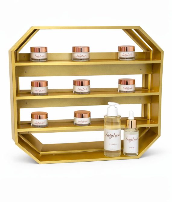 Estantería Metálica Geométrica Dorada