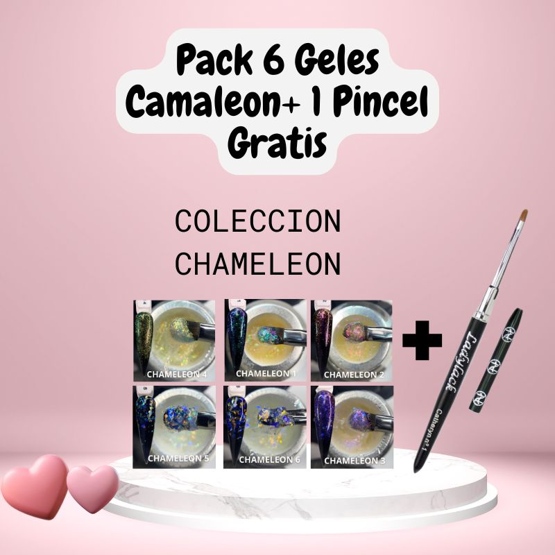 Pack 6 Geles Camaleon+ 1 Pincel Gratis